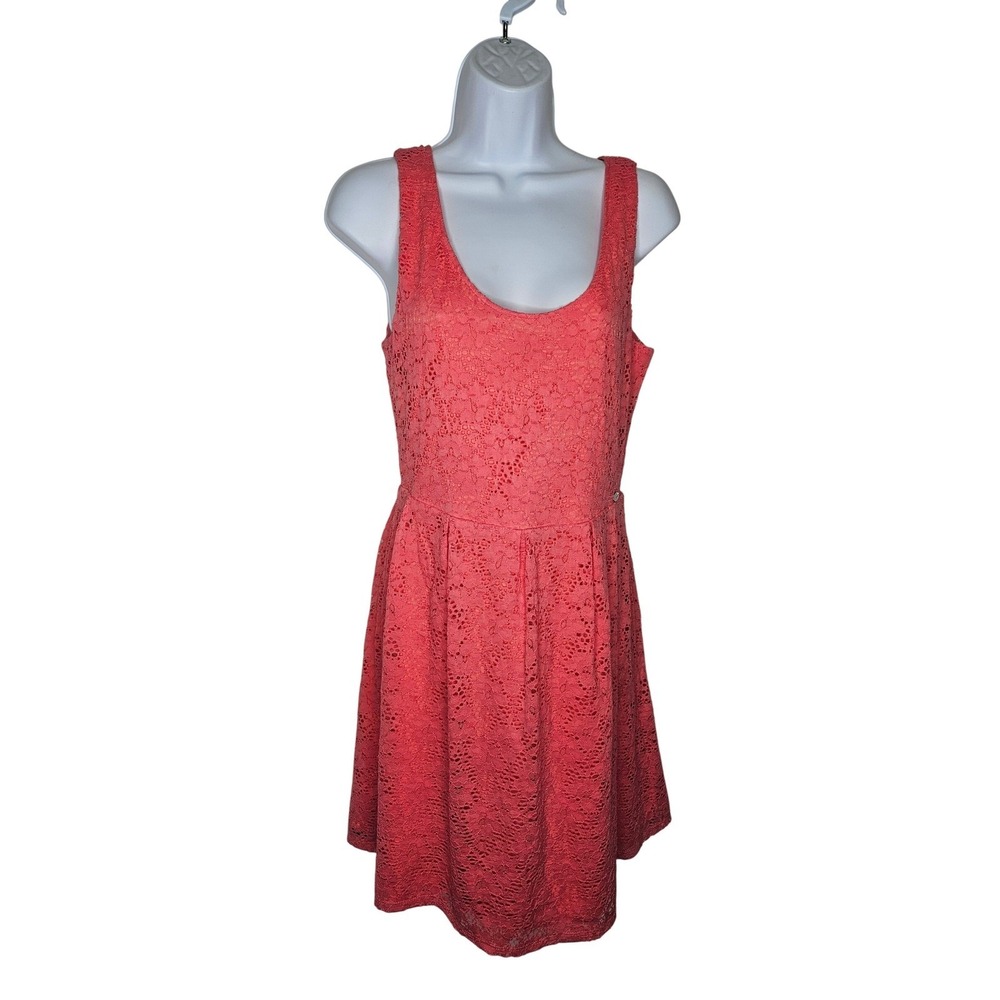 Guess M Coral Lace Fit & Flare Dress Cutout Back Sleeveless Summer  Party‎ Boho